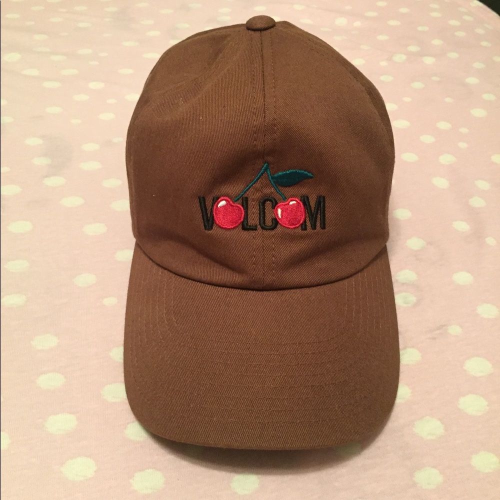 brown volcom cherry hat